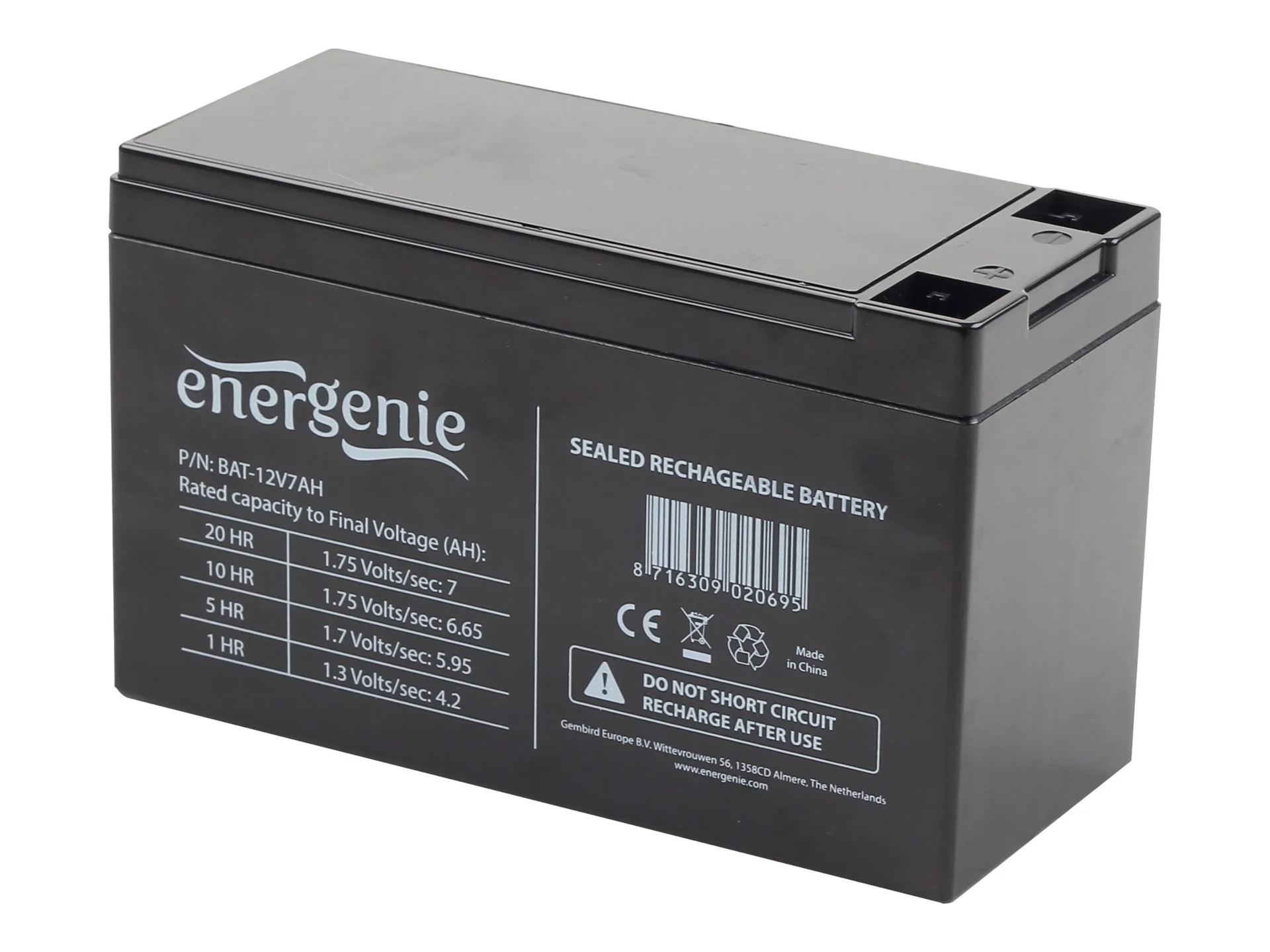 EnerGenie   Rechargeable battery 12 V 7 AH for UPS - Image 2