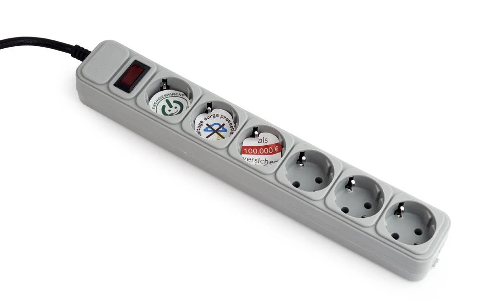 PROTECTOR POWER SURGE 1.8M/6OUTL SPG6-B-6C GEMBIRD - Image 2