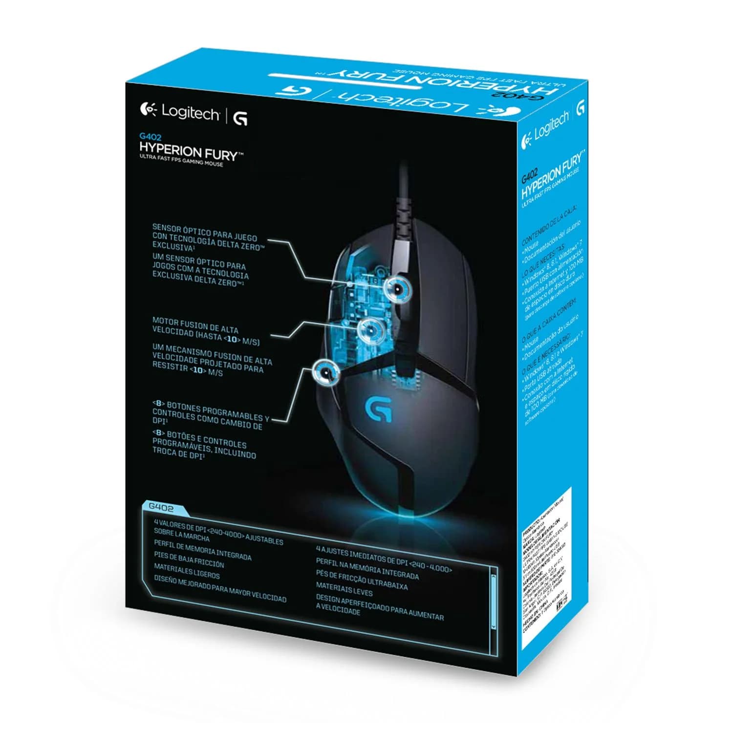 MOUSE USB OPTICAL G402/BLACK 910-004068 LOGITECH - Image 8