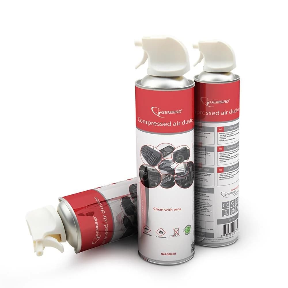 COMPRESSED AIR DUSTER 600ML/CK-CAD-FL600-01 GEMBIRD - Image 1