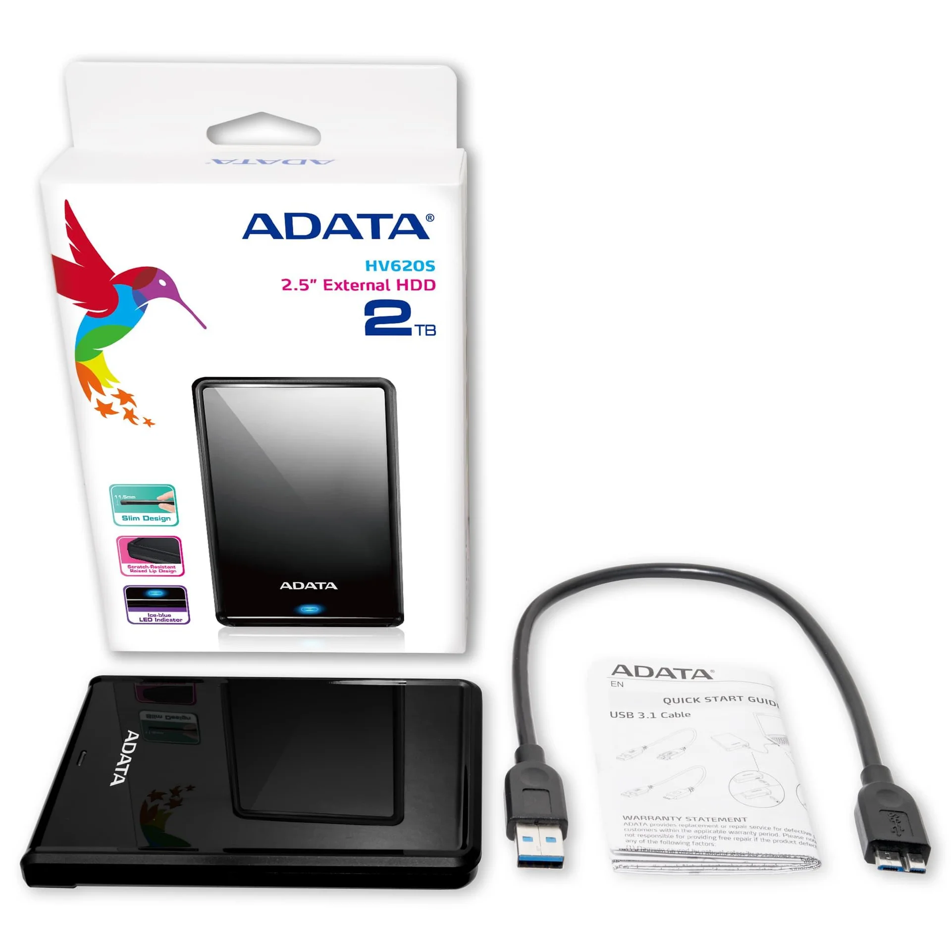External HDD ADATA HV620S 4TB USB 3.1 Colour Black AHV620S-4TU31-CBK - Image 5