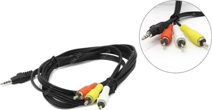 CABLE AUDIO 3.5MM 4PIN TO 3RCA/AV 2M CCA-4P2R-2M GEMBIRD - Image 1