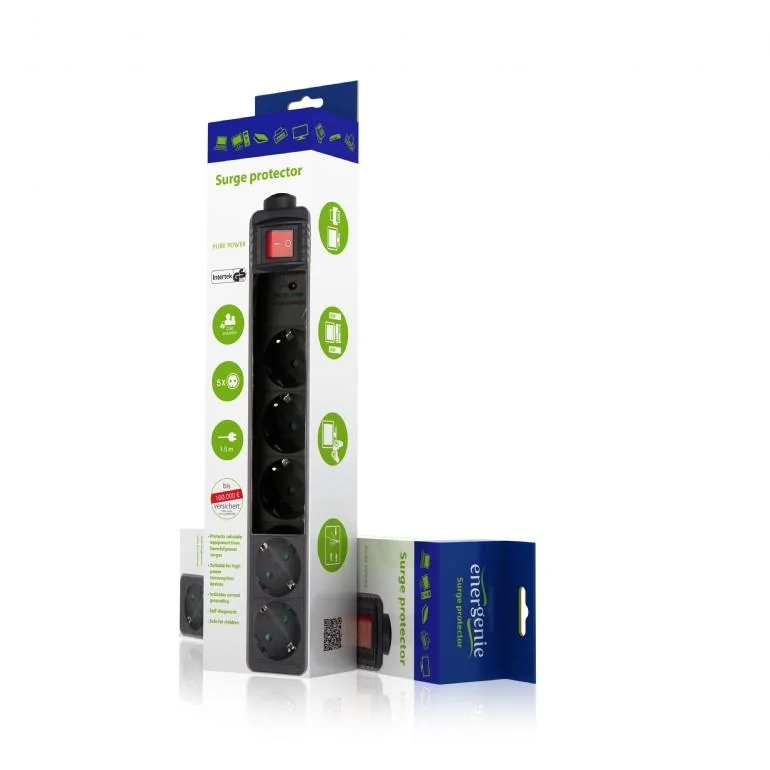 CABLE POWER EXTENSION 1.5M/5OUTL SPG5-C-5 GEMBIRD - Image 2