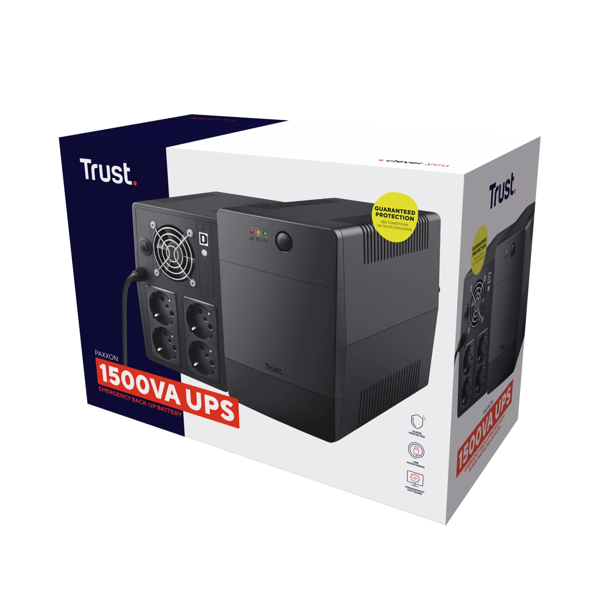 UPS TRUST 900 Watts 1500 VA Wave form type Simulated sinewave Desktop/pedestal 23505 - Image 5
