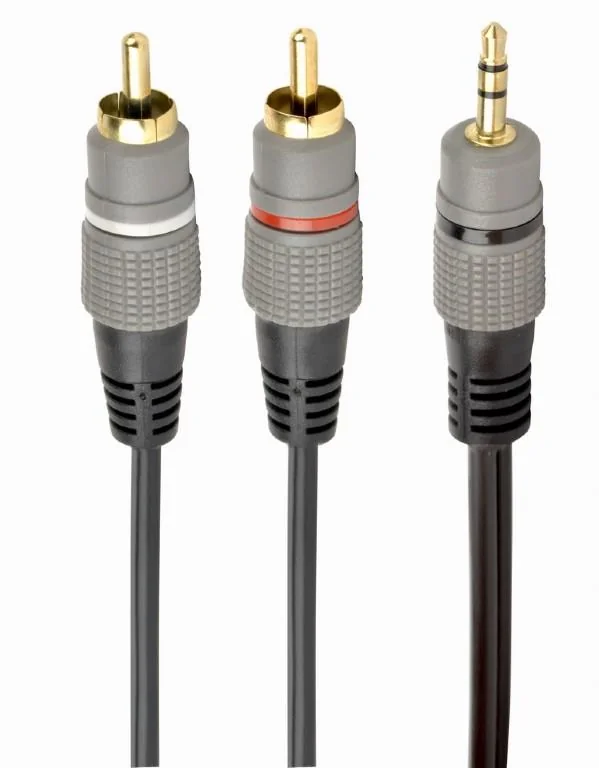 CABLE AUDIO 3.5MM TO 2RCA 2.5M/GOLD CCA-352-2.5M GEMBIRD - Image 1