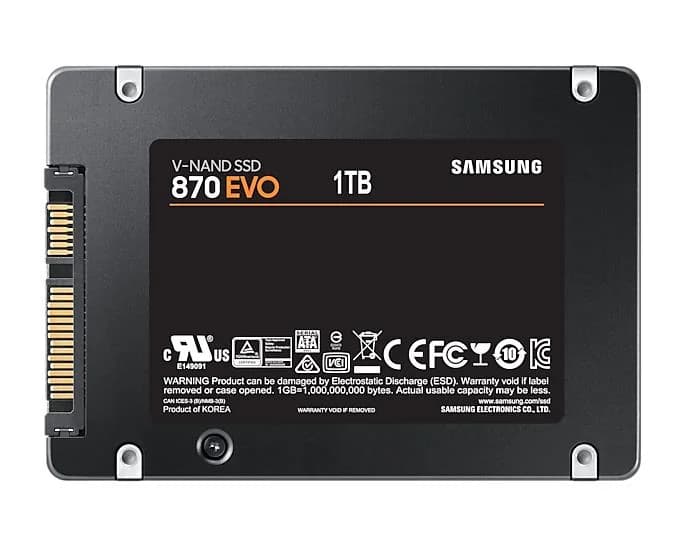 SSD|SAMSUNG|870 EVO|1TB|SATA|SATA 3.0|MLC|Write speed 530 MBytes/sec|Read speed 560 MBytes/sec|2,5"|TBW 600 TB|MTBF 1500000 hours|MZ-77E1T0B/EU - Image 3