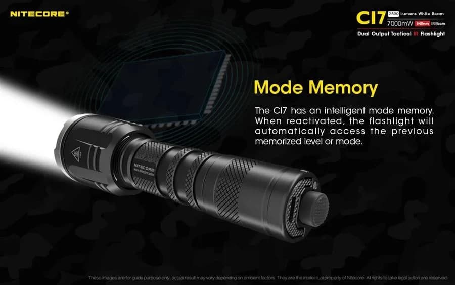 FLASHLIGHT CHAMELEON SERIES/2500 LUMENS CI7 NITECORE - Image 5