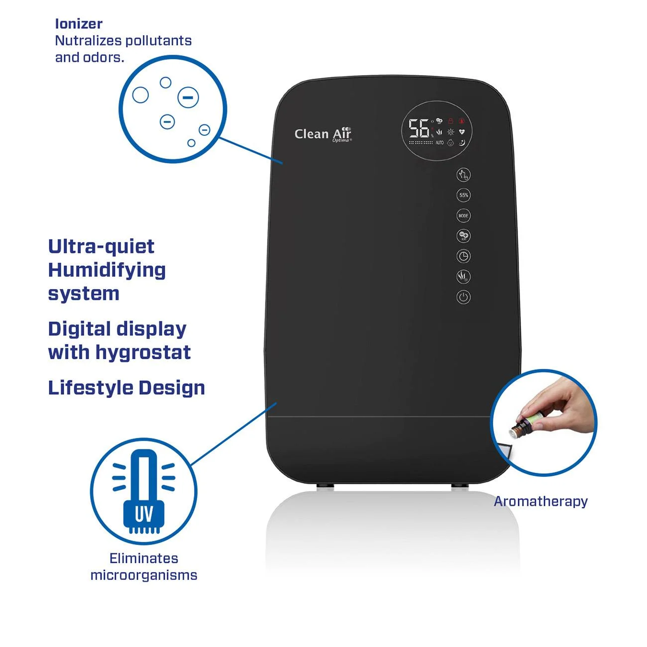 HUMIDIFIER WITH IONIZER/CA-607B CLEAN AIR OPTIMA - Image 3