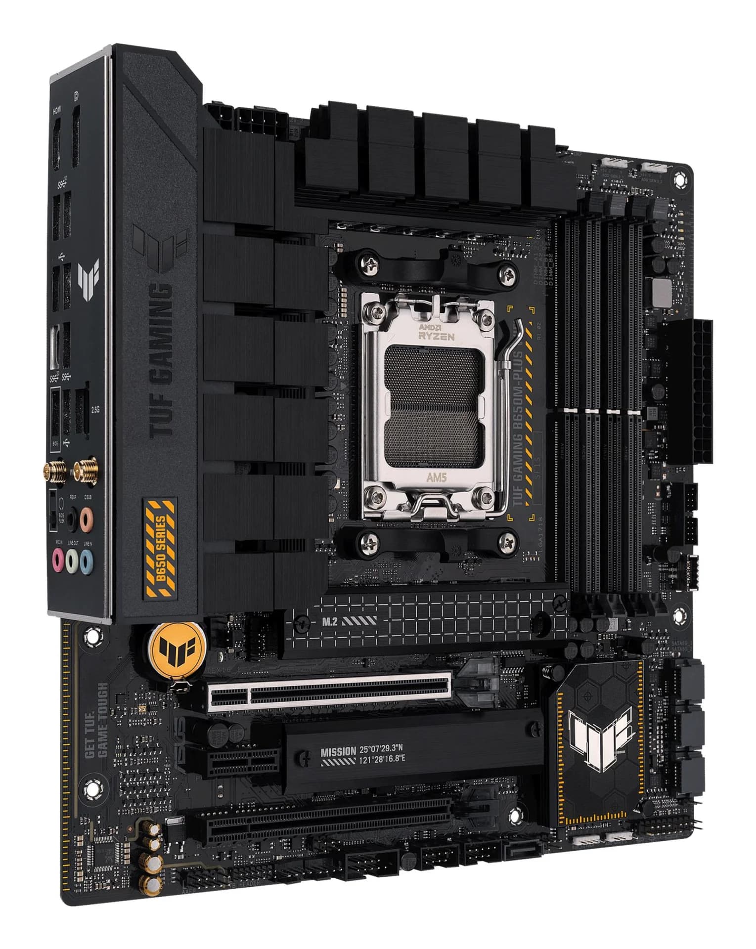 Mainboard ASUS AMD B650 SAM5 MicroATX Memory DDR5 Memory slots 4 1xPCI-Express 4.0 1x 1xPCI-Express 4.0 16x 2xM.2 1xHDMI 1xDisplayPort 4xUSB 2.0 3xUSB 3.2 1xUSB-C 1xRJ45 5xAudio port TUFGAMB650M-PLUSWIFI - Image 3