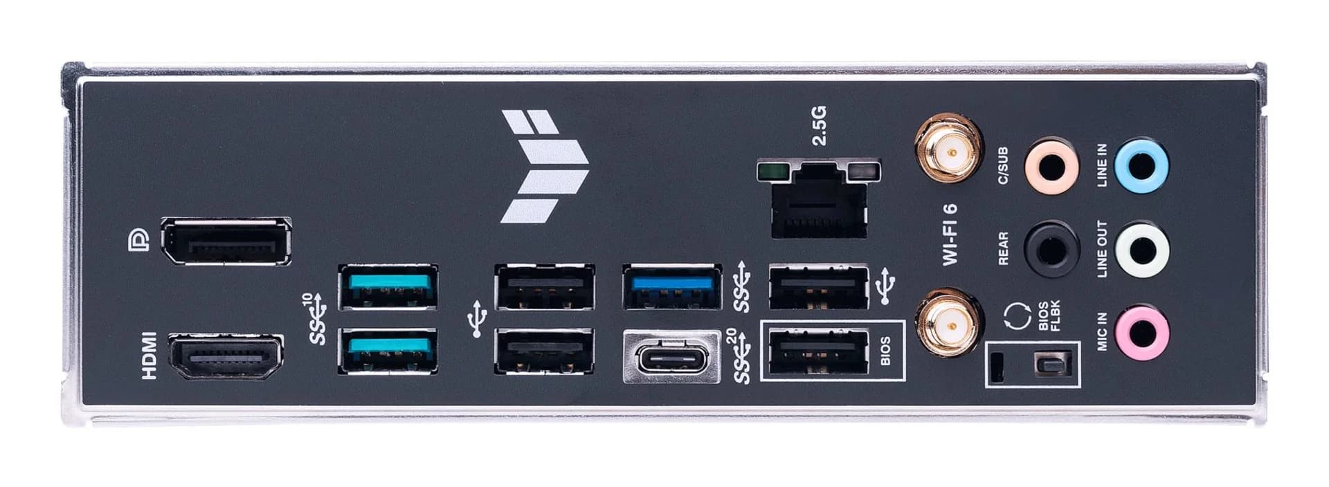 Mainboard ASUS AMD B650 SAM5 MicroATX Memory DDR5 Memory slots 4 1xPCI-Express 4.0 1x 1xPCI-Express 4.0 16x 2xM.2 1xHDMI 1xDisplayPort 4xUSB 2.0 3xUSB 3.2 1xUSB-C 1xRJ45 5xAudio port TUFGAMB650M-PLUSWIFI - Image 6