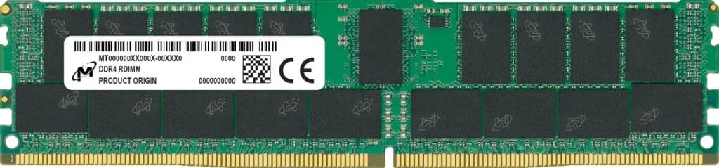 Server Memory Module|MICRON|DDR4|16GB|RDIMM/ECC|3200 MHz|1.2 V|Chip Organization 2048Mx72|MTA18ASF2G72PDZ-3G2R - Image 1