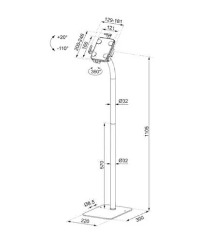 TABLET ACC FLOOR STAND/FL15-625WH1 NEOMOUNTS - Image 5