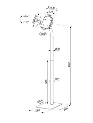 TABLET ACC FLOOR STAND/FL15-625BL1 NEOMOUNTS - Image 6