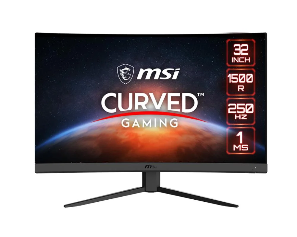 LCD Monitor MSI G32C4X 31.5" Gaming/Curved Panel VA 1920x1080 16:9 250Hz Matte 1 ms Tilt Colour Black G32C4X - Image 1