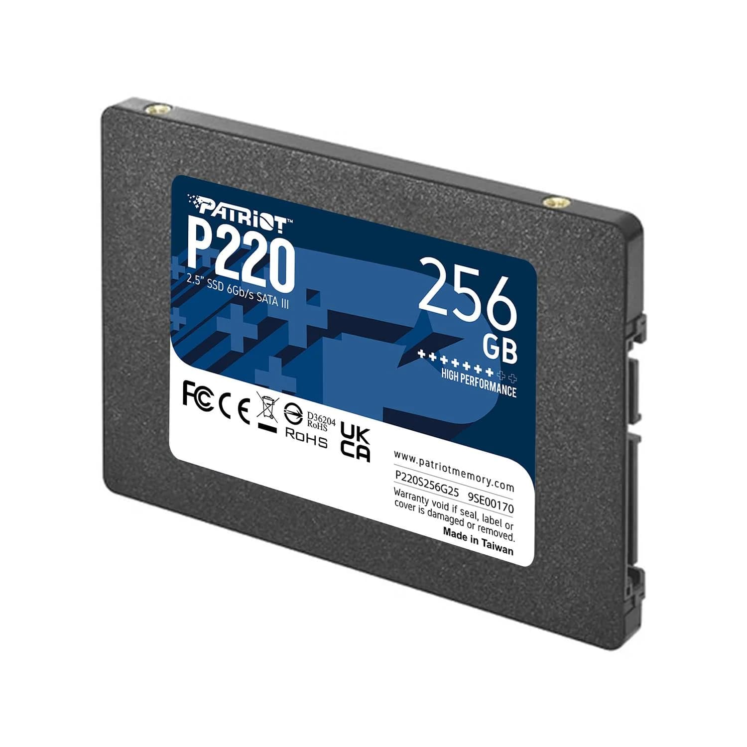 SSD PATRIOT P220 256GB SATA Write speed 490 MBytes/sec Read speed 550 MBytes/sec 2,5" TBW 120 TB P220S256G25 - Image 3