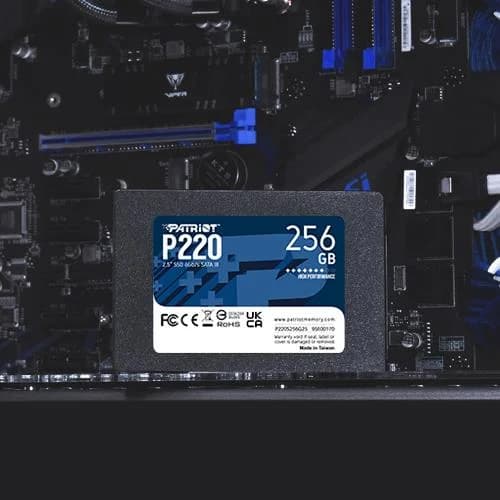 SSD PATRIOT P220 256GB SATA Write speed 490 MBytes/sec Read speed 550 MBytes/sec 2,5" TBW 120 TB P220S256G25 - Image 4