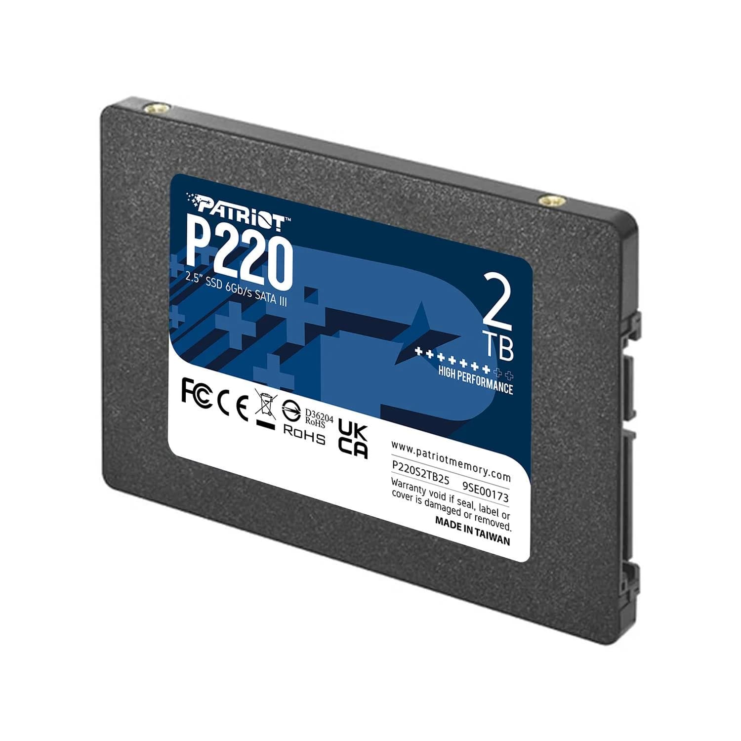 SSD PATRIOT P220 2TB SATA Write speed 500 MBytes/sec Read speed 550 MBytes/sec 2,5" TBW 960 TB P220S2TB25 - Image 2
