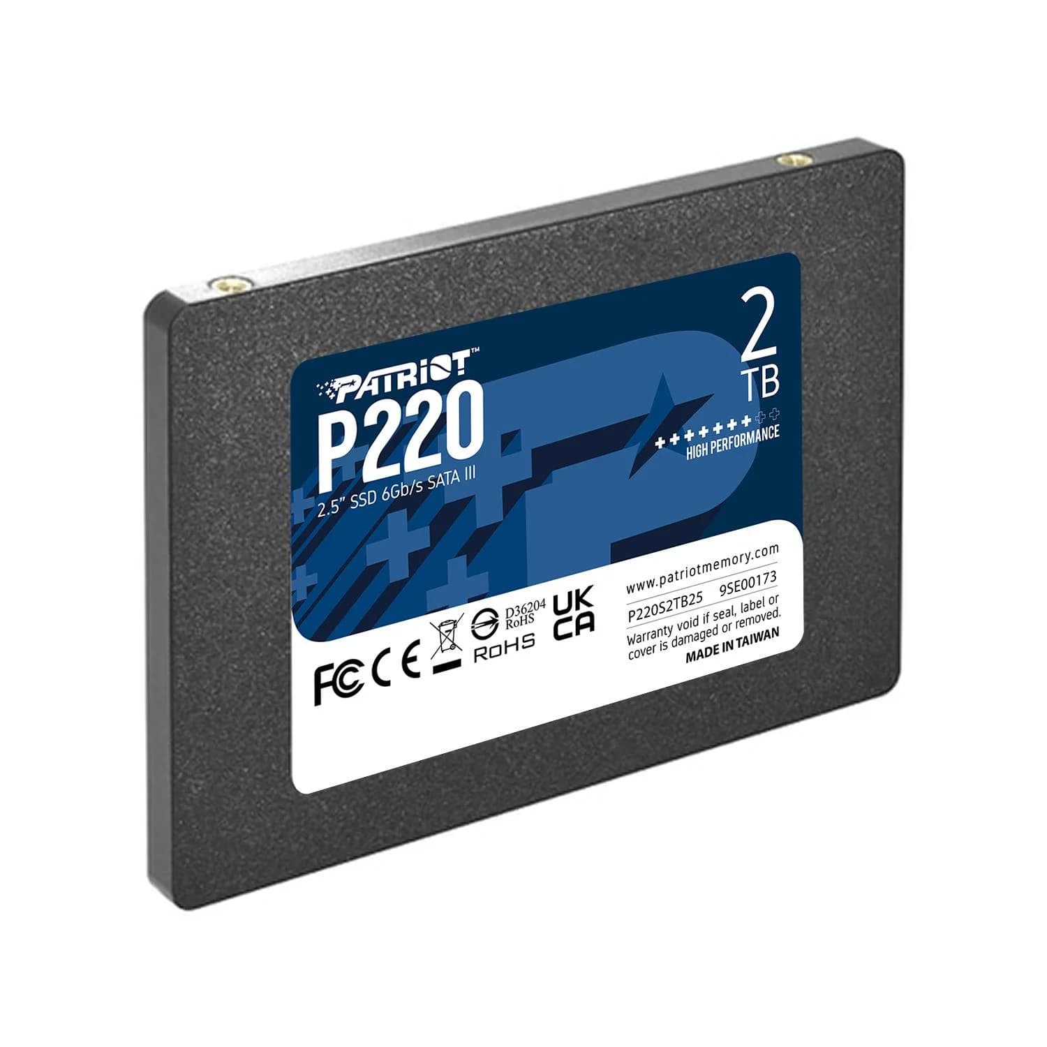 SSD PATRIOT P220 2TB SATA Write speed 500 MBytes/sec Read speed 550 MBytes/sec 2,5" TBW 960 TB P220S2TB25 - Image 3