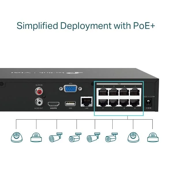 NET VIDEO RECORDER 8CH POE+/VIGI NVR1008H-8MP TP-LINK - Image 4