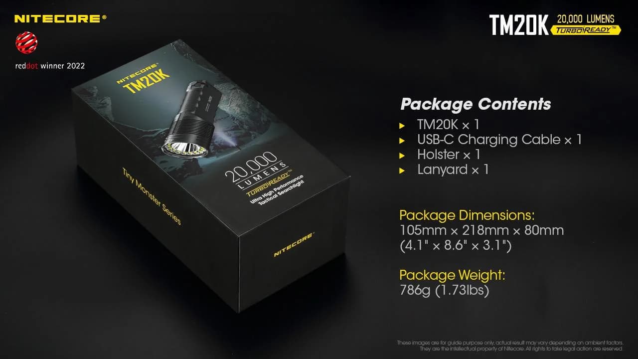 FLASHLIGHT TINY MONSTER SERIES/20000 LUMENS TM20K NITECORE - Image 6