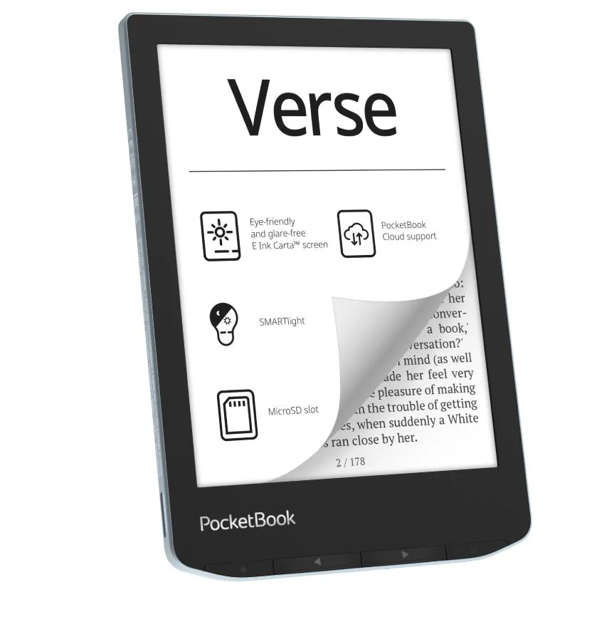 E-Reader|POCKETBOOK|Verse|6"|1024x758|1xUSB-C|Micro SD|Wireless LAN|Blue|PB629-2-WW - Image 1