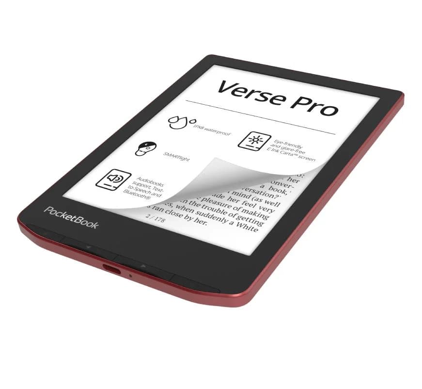 E-Reader|POCKETBOOK|Verse Pro|6"|1072x1448|1xUSB-C|Wireless LAN|Bluetooth|Red|PB634-3-WW - Image 3