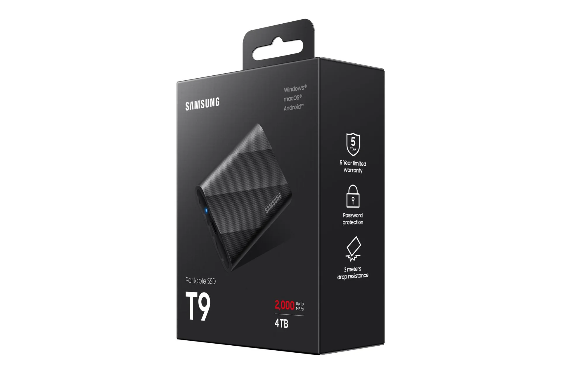 External SSD SAMSUNG T9 4TB USB 3.2 Write speed 2000 MBytes/sec Read speed 2000 MBytes/sec MU-PG4T0B/EU - Image 11