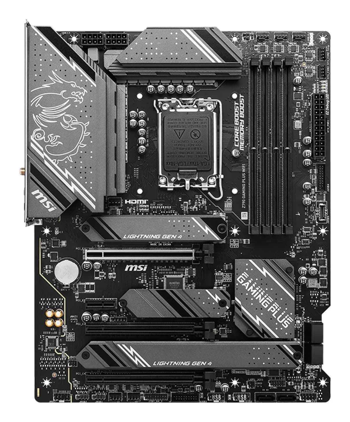 Mainboard|MSI|Intel Z790|LGA1700|ATX|Memory DDR5|Memory slots 4|1xPCI-Express 1x|3xPCI-Express 16x|4xM.2|1xHDMI|1xDisplayPort|4xUSB 2.0|3xUSB 3.2|1xUSB-C|1xPS/2|6xAudio port|Z790GAMINGPLUSWIFI - Image 2