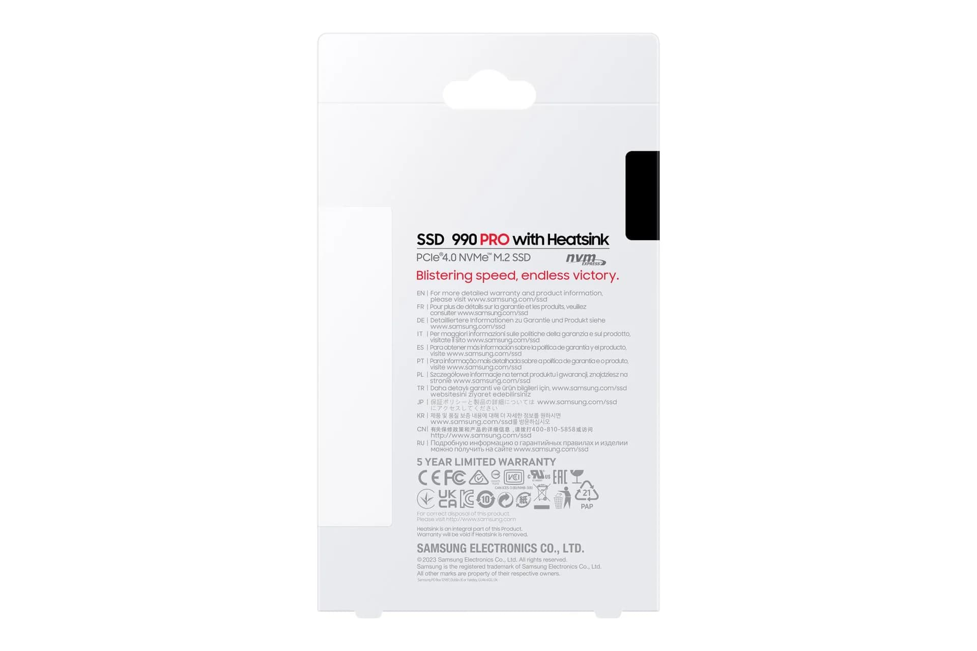 SSD SAMSUNG 990 PRO with Heatsink 4TB M.2 PCIe Gen4 NVMe TLC Write speed 6900 MBytes/sec Read speed 7450 MBytes/sec 2.3mm TBW 1200 TB MTBF 1500000 hours MZ-V9P4T0GW - Image 13