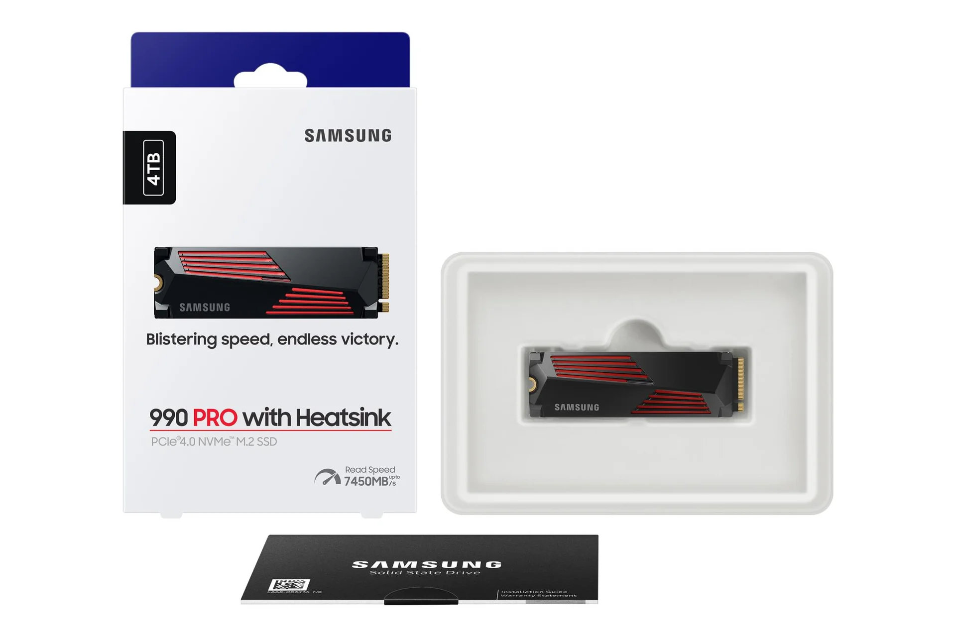 SSD SAMSUNG 990 PRO with Heatsink 4TB M.2 PCIe Gen4 NVMe TLC Write speed 6900 MBytes/sec Read speed 7450 MBytes/sec 2.3mm TBW 1200 TB MTBF 1500000 hours MZ-V9P4T0GW - Image 16