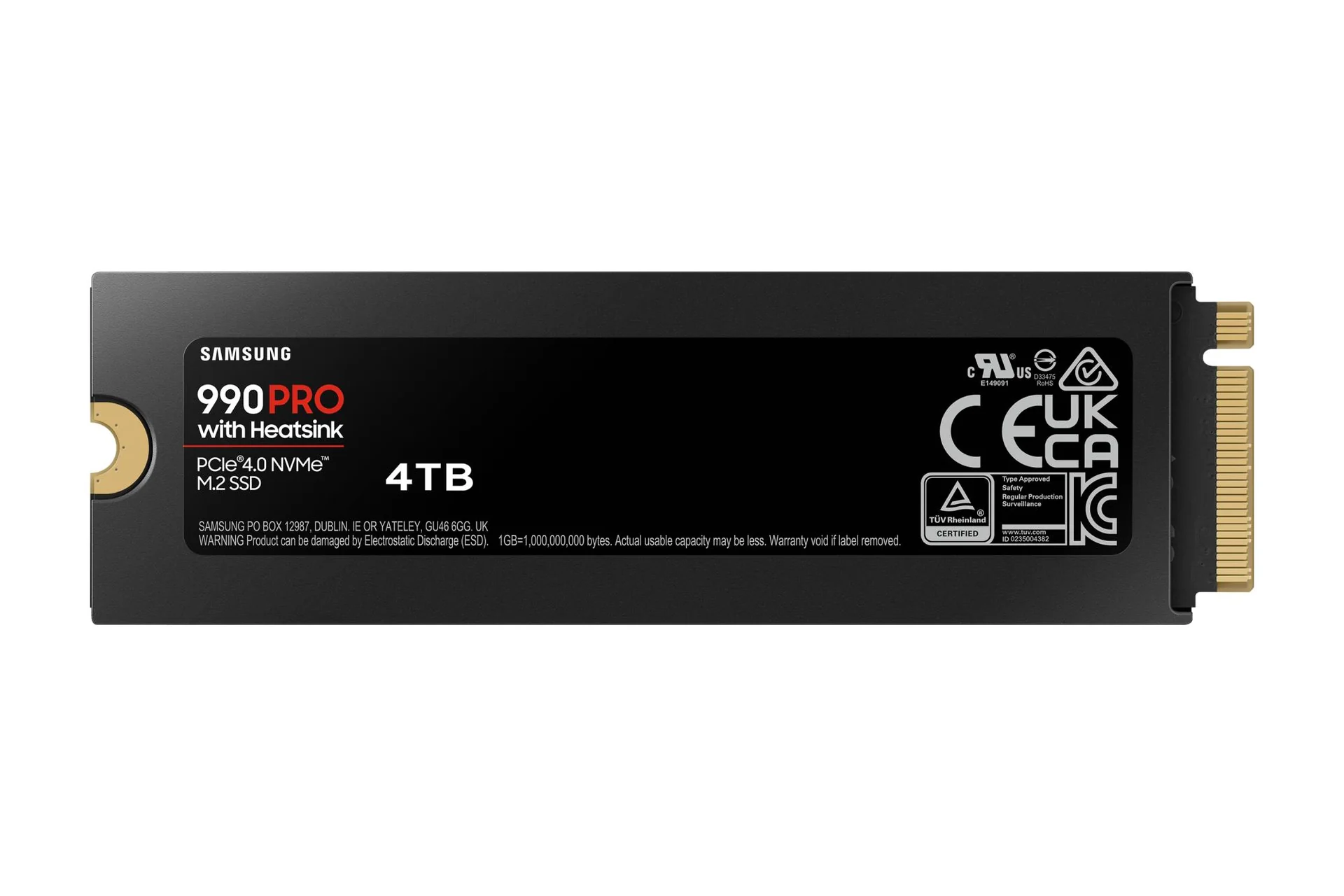 SSD SAMSUNG 990 PRO with Heatsink 4TB M.2 PCIe Gen4 NVMe TLC Write speed 6900 MBytes/sec Read speed 7450 MBytes/sec 2.3mm TBW 1200 TB MTBF 1500000 hours MZ-V9P4T0GW - Image 2