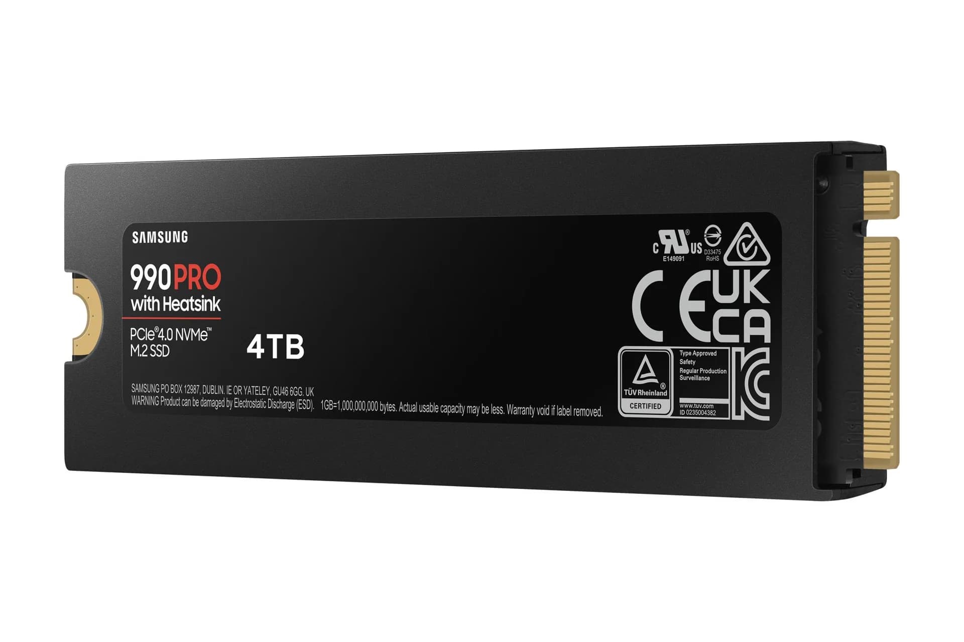 SSD SAMSUNG 990 PRO with Heatsink 4TB M.2 PCIe Gen4 NVMe TLC Write speed 6900 MBytes/sec Read speed 7450 MBytes/sec 2.3mm TBW 1200 TB MTBF 1500000 hours MZ-V9P4T0GW - Image 4