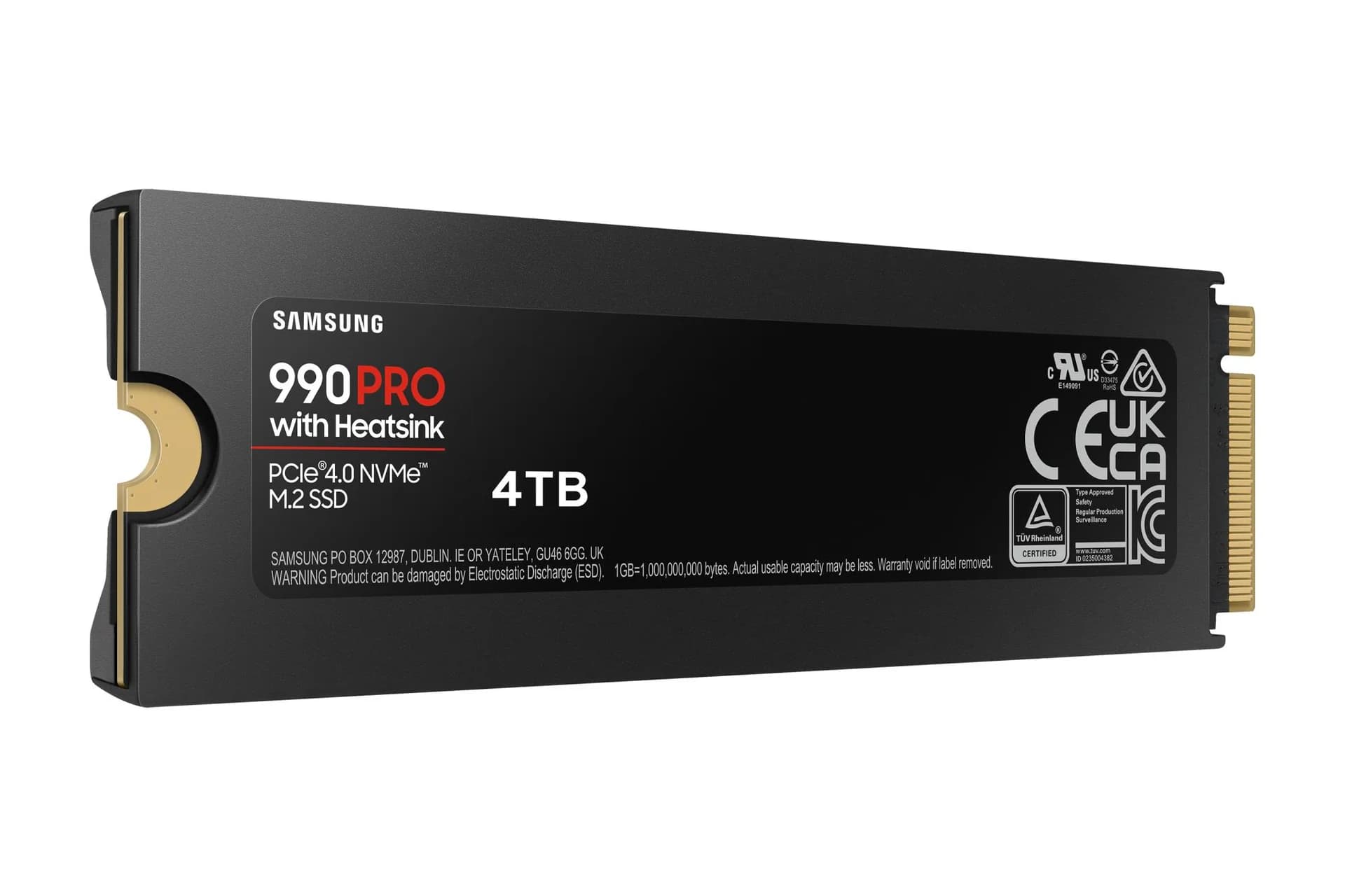 SSD SAMSUNG 990 PRO with Heatsink 4TB M.2 PCIe Gen4 NVMe TLC Write speed 6900 MBytes/sec Read speed 7450 MBytes/sec 2.3mm TBW 1200 TB MTBF 1500000 hours MZ-V9P4T0GW - Image 6