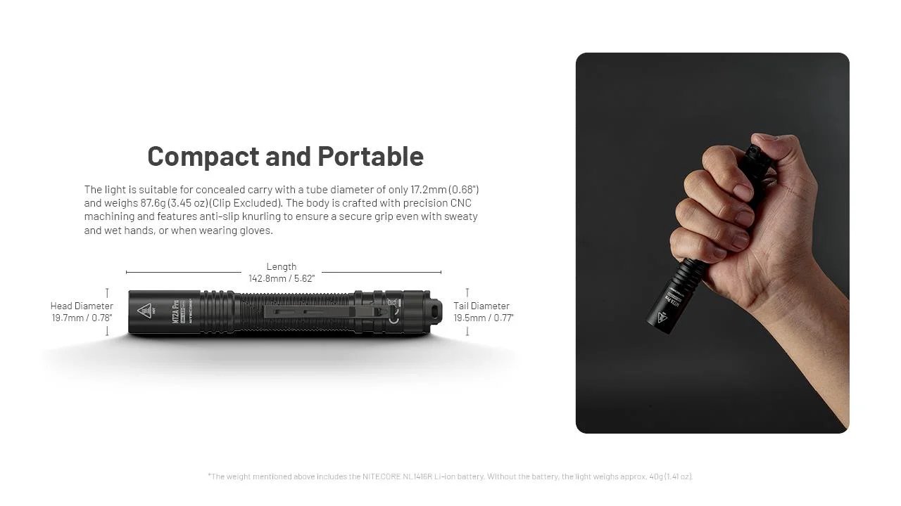 FLASHLIGHT MH SERIES/1000 LUMENS MT2A PRO NITECORE - Image 4