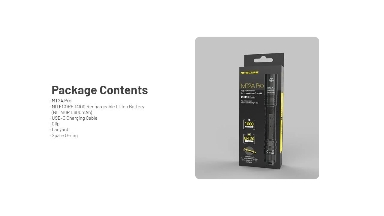 FLASHLIGHT MH SERIES/1000 LUMENS MT2A PRO NITECORE - Image 9