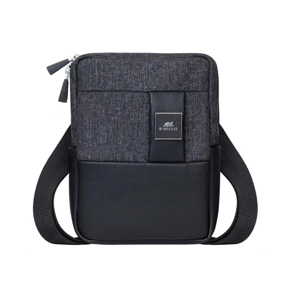 TABLET CASE CROSSBODY 8"/8810 BLACK MELANGE RIVACASE - Image 1