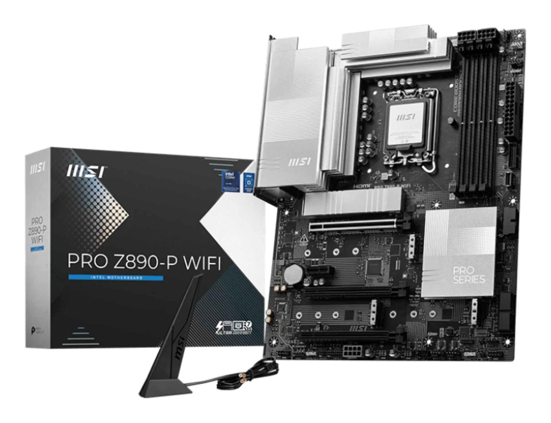 Mainboard|MSI|Intel Z890|LGA1851|ATX|Memory DDR5|Memory slots 4|1xPCI-Express 4.0 1x|2xPCI-Express 4.0 4x	|1xPCI-Express 5.0 16x|4xM.2|1xHDMI|1xDisplayPort|4xUSB 2.0|3xUSB 3.2|1xUSB-C|1xUSB-C w/Thunderbolt|1xPS/2|1xRJ45|3xAudio port|PROZ890-PWIFI - Image 1