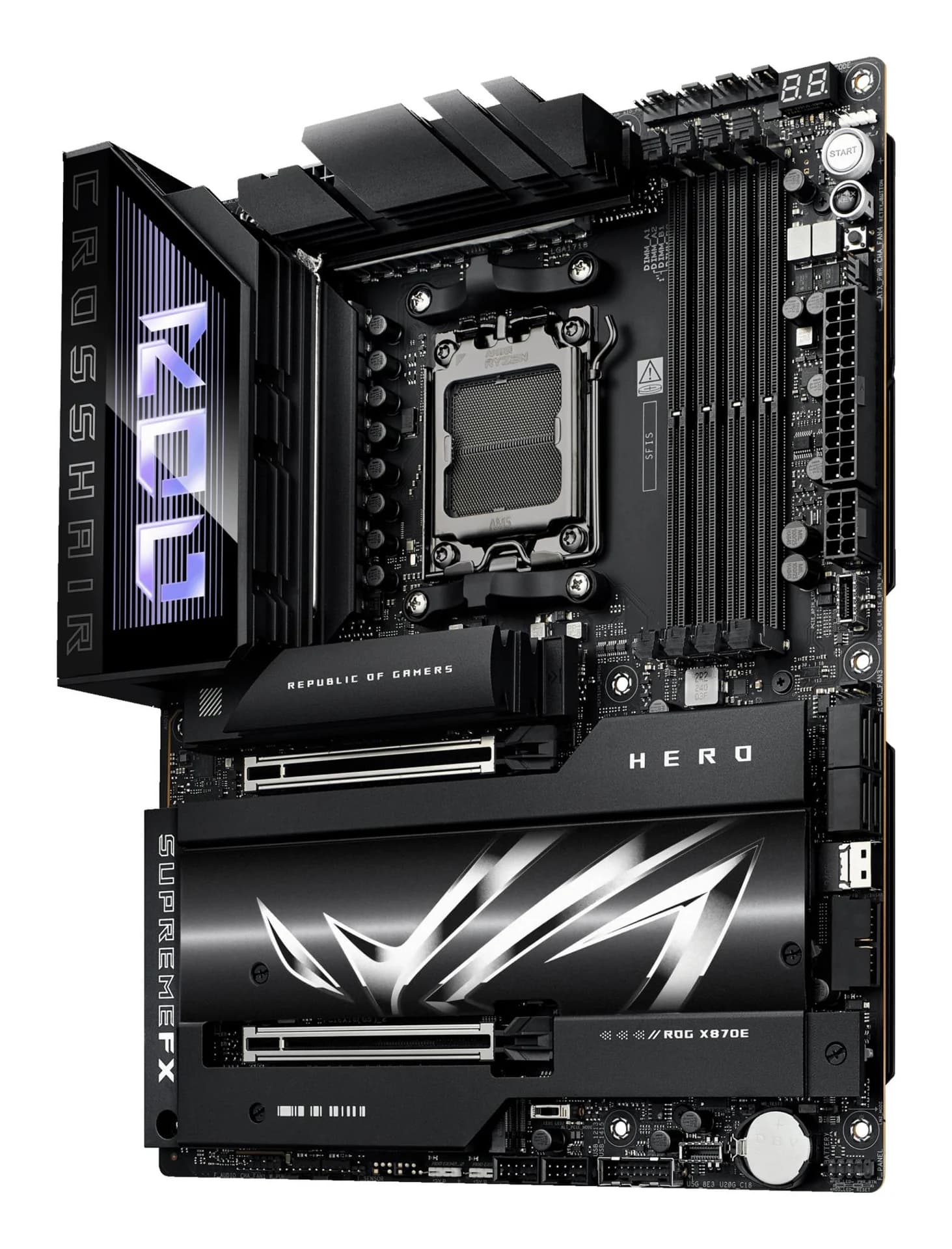 Mainboard|ASUS|AMD X870E|SAM5|ATX|Memory DDR5|Memory slots 4|2xPCI-Express 4.0 16x|2xPCI-Express 5.0 16x|4xM.2|1xHDMI|1xAudio-In|1xAudio-Out|6xUSB 3.2|2xUSB-C|2xUSB4|1xOptical S/PDIF|1xRJ45|ROGCROSSHAIRX870EHERO - Image 4