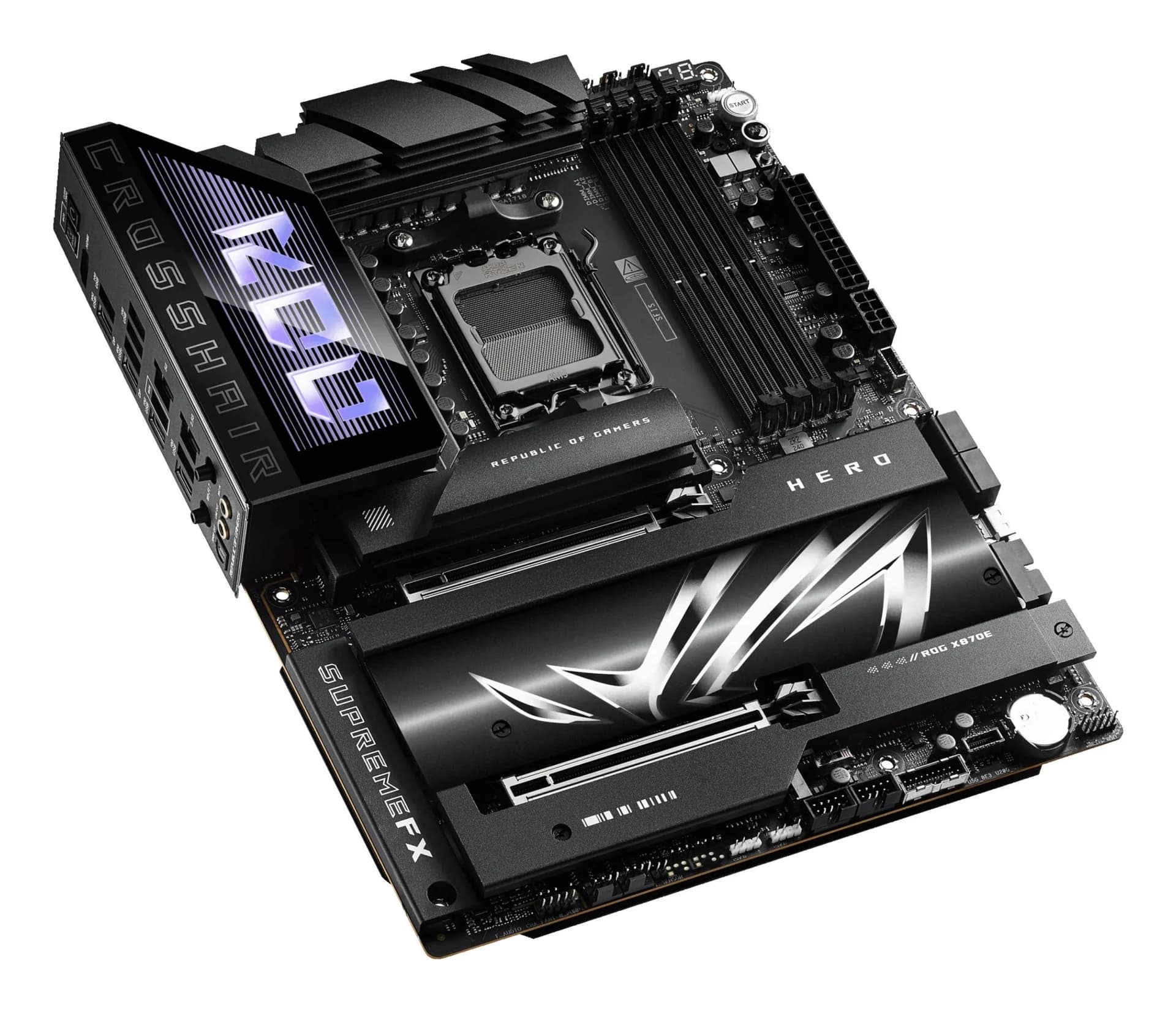 Mainboard|ASUS|AMD X870E|SAM5|ATX|Memory DDR5|Memory slots 4|2xPCI-Express 4.0 16x|2xPCI-Express 5.0 16x|4xM.2|1xHDMI|1xAudio-In|1xAudio-Out|6xUSB 3.2|2xUSB-C|2xUSB4|1xOptical S/PDIF|1xRJ45|ROGCROSSHAIRX870EHERO - Image 5