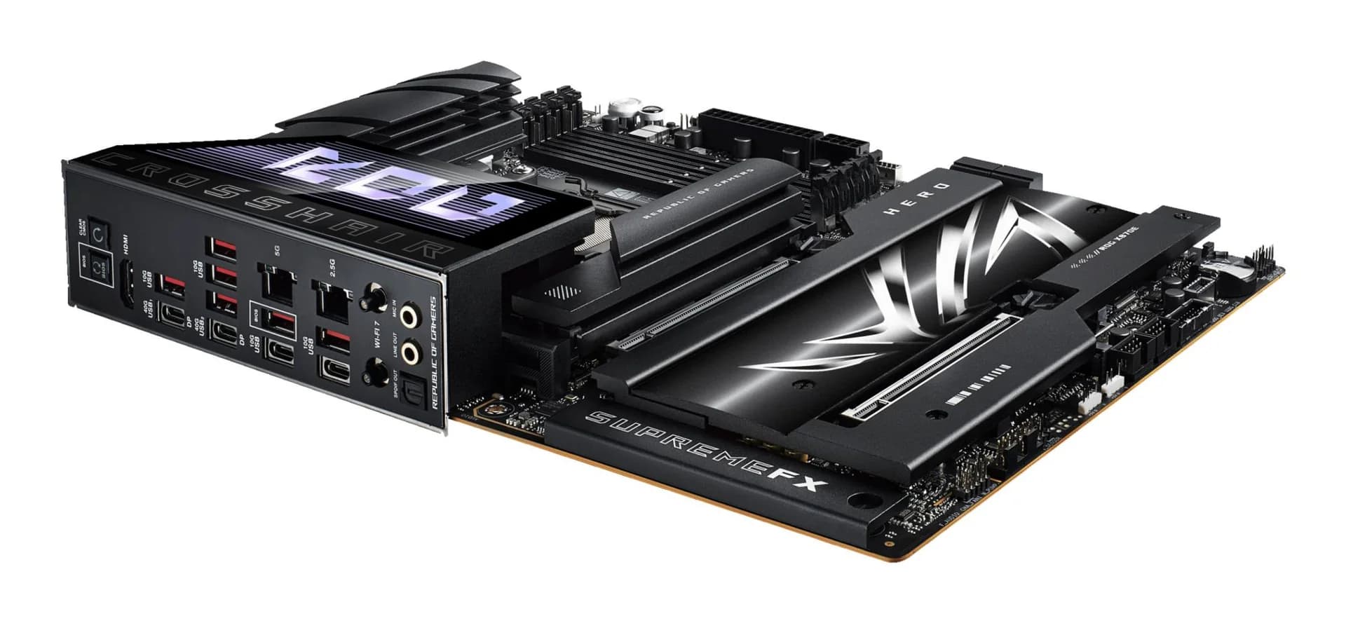 Mainboard|ASUS|AMD X870E|SAM5|ATX|Memory DDR5|Memory slots 4|2xPCI-Express 4.0 16x|2xPCI-Express 5.0 16x|4xM.2|1xHDMI|1xAudio-In|1xAudio-Out|6xUSB 3.2|2xUSB-C|2xUSB4|1xOptical S/PDIF|1xRJ45|ROGCROSSHAIRX870EHERO - Image 9