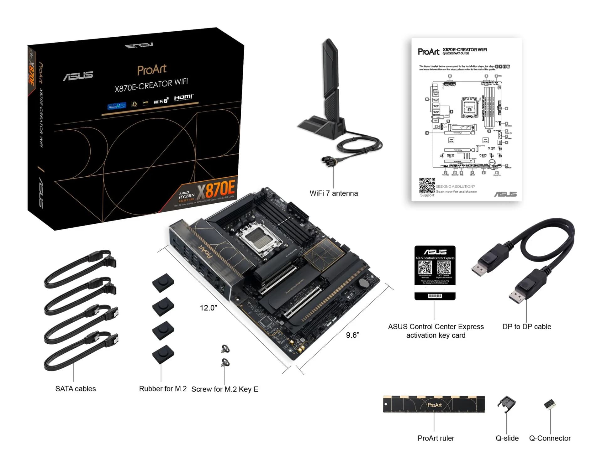 Mainboard|ASUS|AMD X870E|SAM5|ATX|Memory DDR5|Memory slots 4|3xPCI-Express 4.0 16x|2xPCI-Express 5.0 16x|4xM.2|1xHDMI|1xDisplayPort|1xUSB 2.0|7xUSB 3.2|3xUSB-C|1xRJ45|3xAudio port|PROARTX870E-CREATORWIFI - Image 11