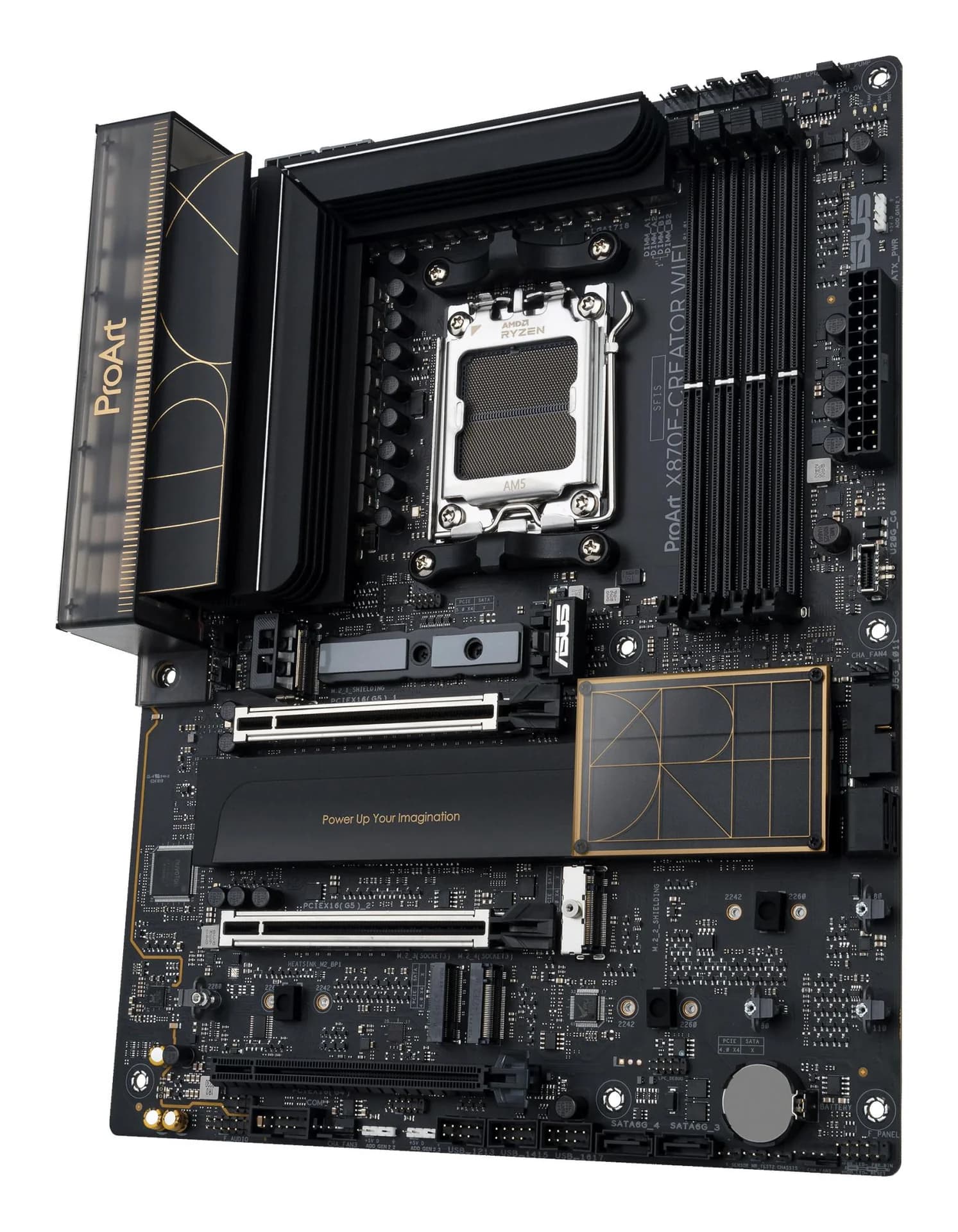 Mainboard|ASUS|AMD X870E|SAM5|ATX|Memory DDR5|Memory slots 4|3xPCI-Express 4.0 16x|2xPCI-Express 5.0 16x|4xM.2|1xHDMI|1xDisplayPort|1xUSB 2.0|7xUSB 3.2|3xUSB-C|1xRJ45|3xAudio port|PROARTX870E-CREATORWIFI - Image 4