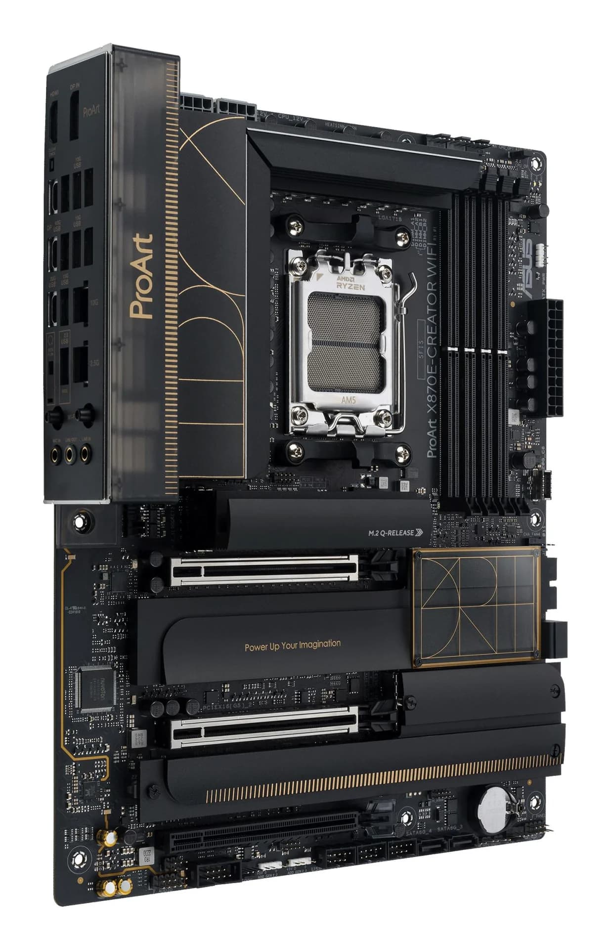 Mainboard|ASUS|AMD X870E|SAM5|ATX|Memory DDR5|Memory slots 4|3xPCI-Express 4.0 16x|2xPCI-Express 5.0 16x|4xM.2|1xHDMI|1xDisplayPort|1xUSB 2.0|7xUSB 3.2|3xUSB-C|1xRJ45|3xAudio port|PROARTX870E-CREATORWIFI - Image 5