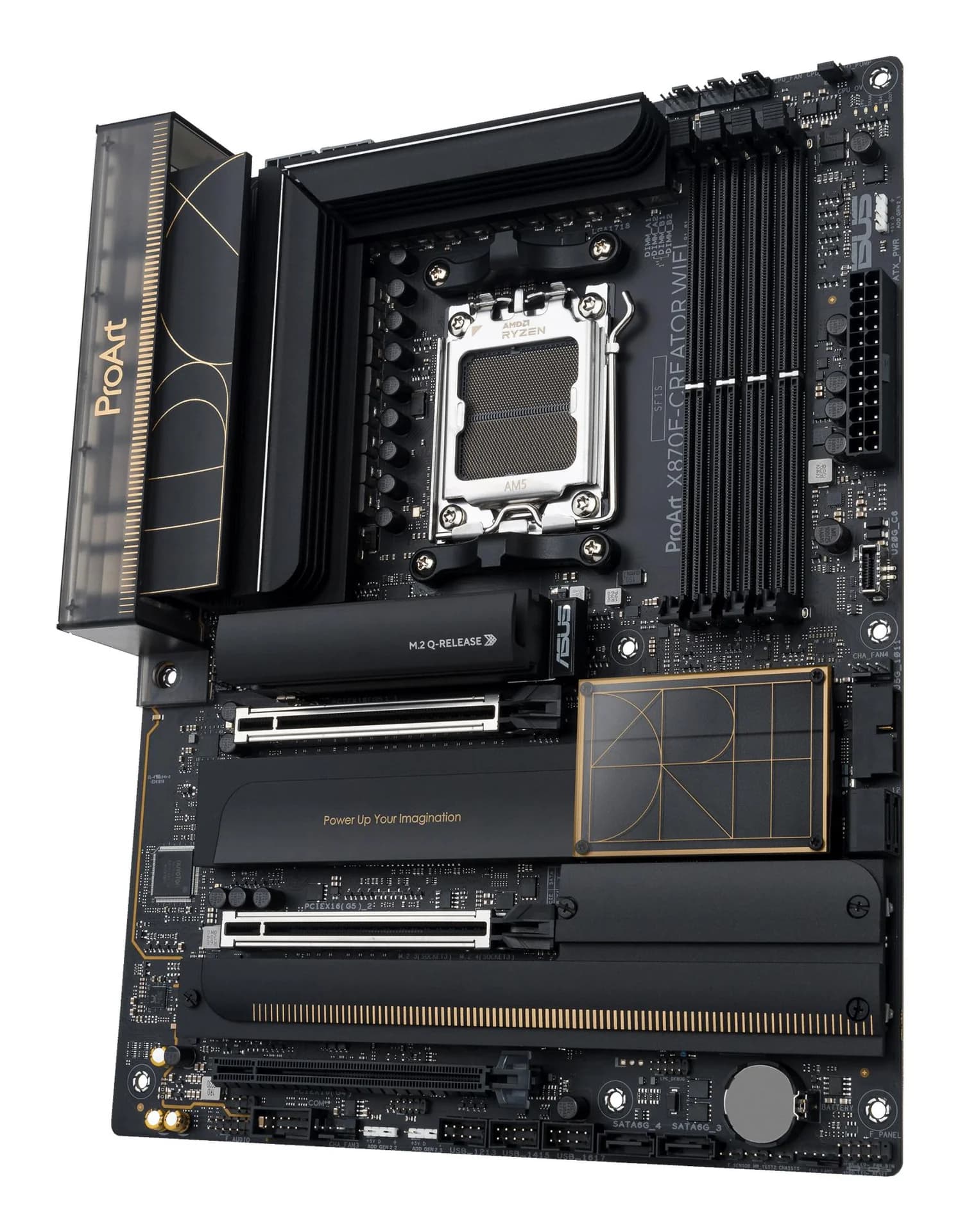 Mainboard|ASUS|AMD X870E|SAM5|ATX|Memory DDR5|Memory slots 4|3xPCI-Express 4.0 16x|2xPCI-Express 5.0 16x|4xM.2|1xHDMI|1xDisplayPort|1xUSB 2.0|7xUSB 3.2|3xUSB-C|1xRJ45|3xAudio port|PROARTX870E-CREATORWIFI - Image 6