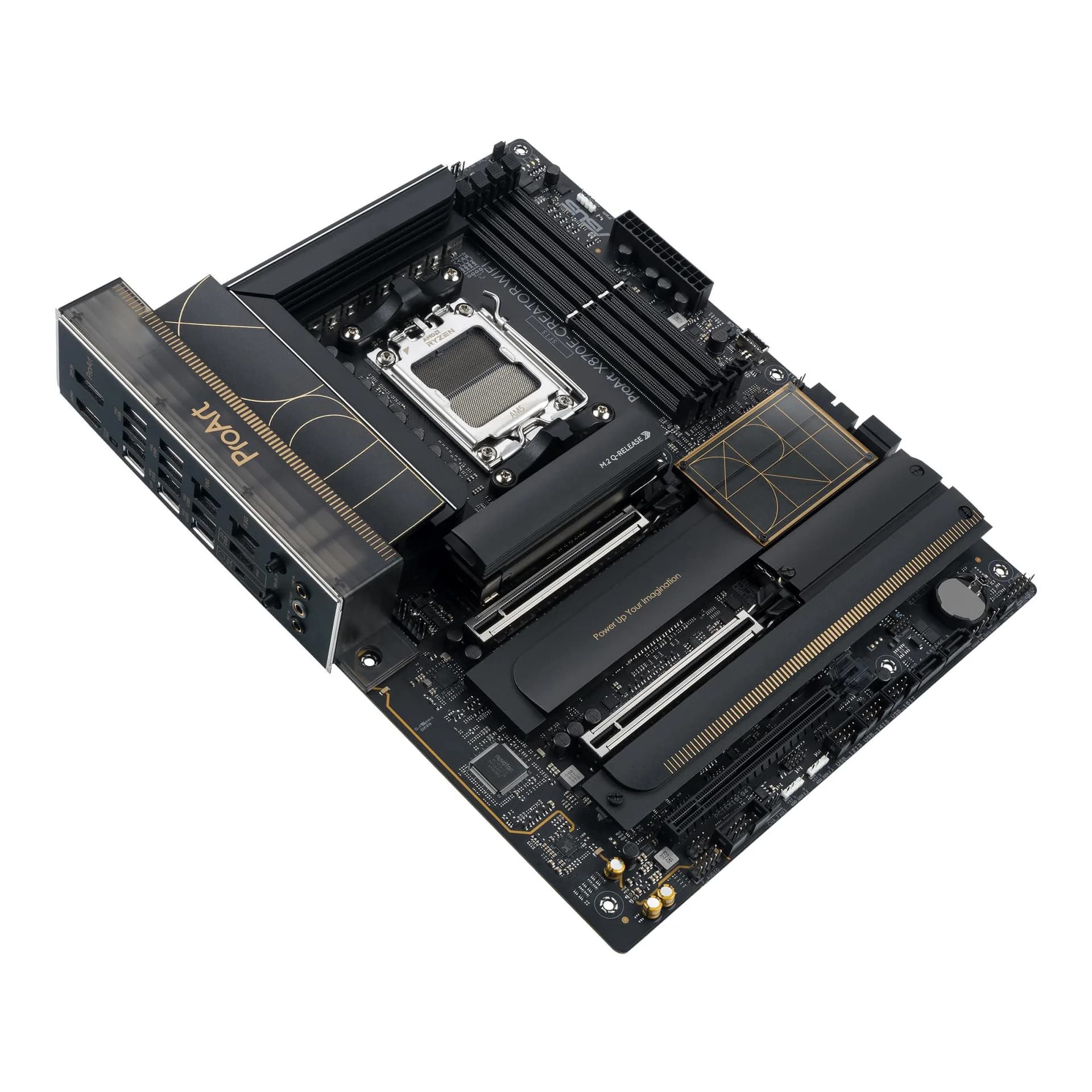 Mainboard|ASUS|AMD X870E|SAM5|ATX|Memory DDR5|Memory slots 4|3xPCI-Express 4.0 16x|2xPCI-Express 5.0 16x|4xM.2|1xHDMI|1xDisplayPort|1xUSB 2.0|7xUSB 3.2|3xUSB-C|1xRJ45|3xAudio port|PROARTX870E-CREATORWIFI - Image 7