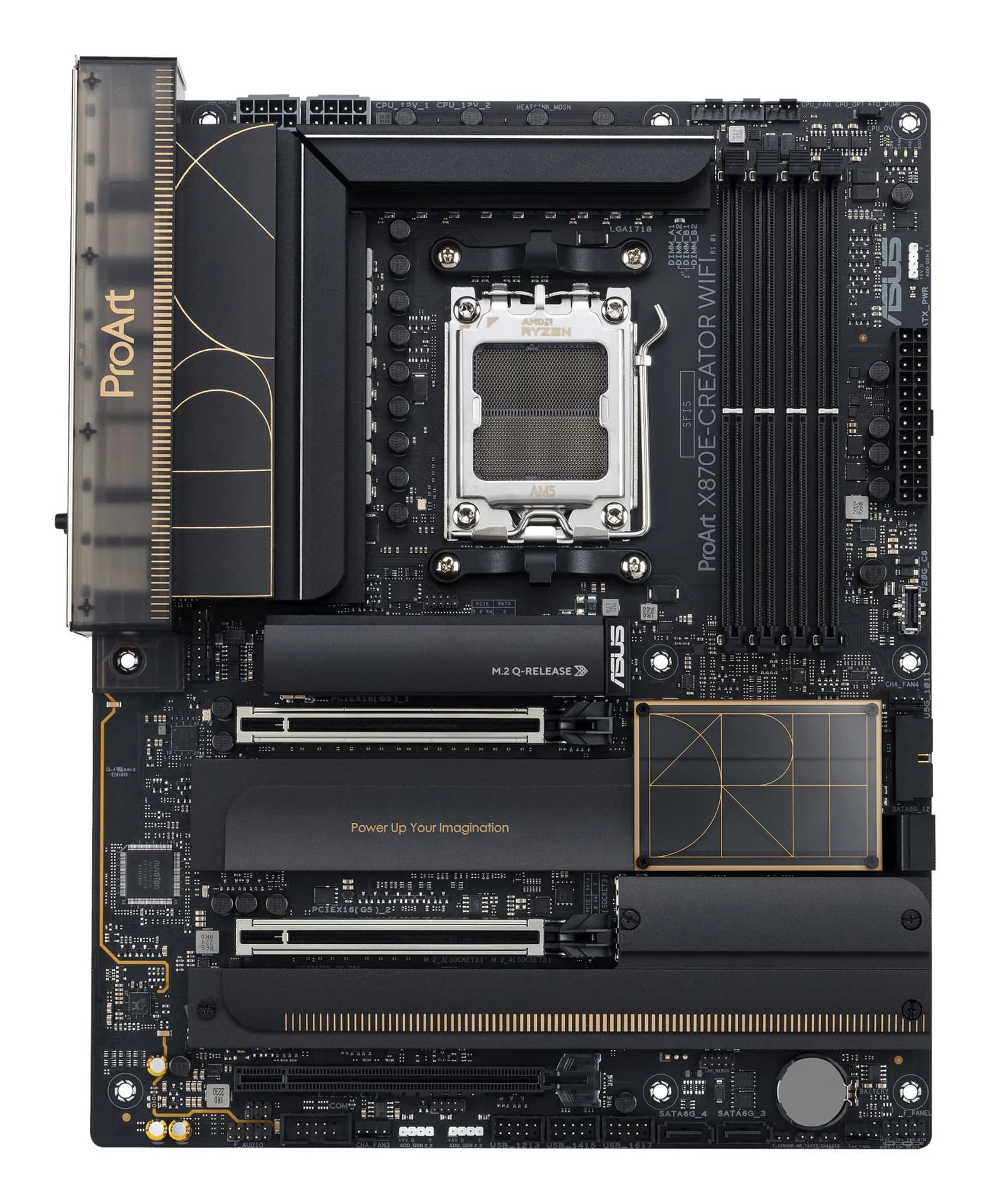 Mainboard|ASUS|AMD X870E|SAM5|ATX|Memory DDR5|Memory slots 4|3xPCI-Express 4.0 16x|2xPCI-Express 5.0 16x|4xM.2|1xHDMI|1xDisplayPort|1xUSB 2.0|7xUSB 3.2|3xUSB-C|1xRJ45|3xAudio port|PROARTX870E-CREATORWIFI - Image 8
