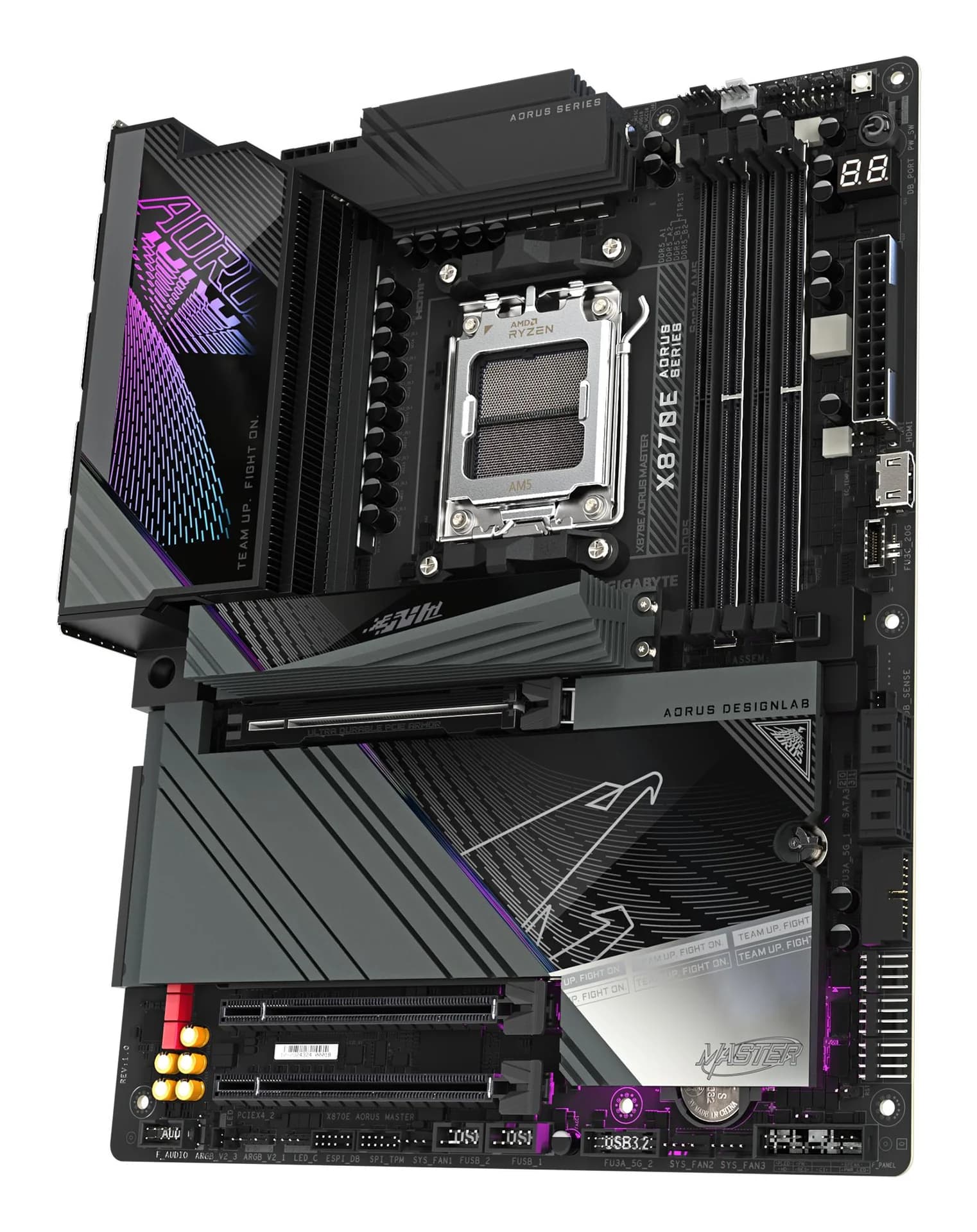 Mainboard|GIGABYTE|AMD X870E|SAM5|ATX|Memory DDR5|Memory slots 4|1xPCI-Express 3.0 4x|1xPCI-Express 4.0 4x	|1xPCI-Express 5.0 16x|4xM.2|1xHDMI|2xUSB 2.0|8xUSB 3.2|2xUSB-C|1xOptical S/PDIF|1xRJ45|2xAudio port|X870EAORUSMASTER - Image 4