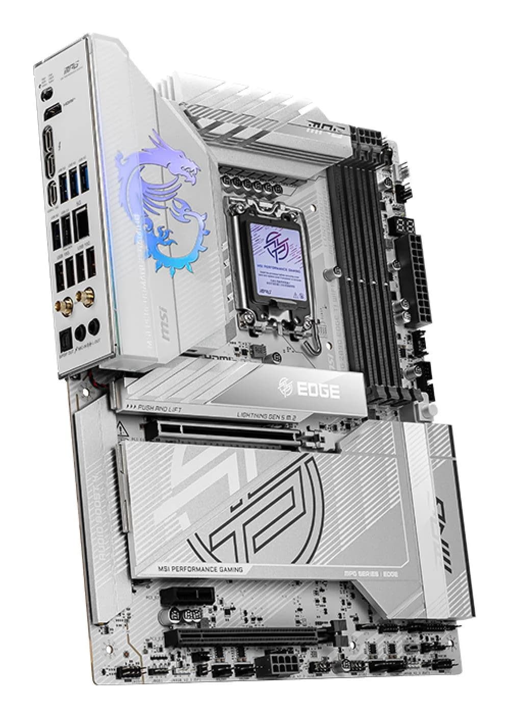 Mainboard|MSI|Intel Z890|LGA1851|ATX|Memory DDR5|Memory slots 4|1xPCI-Express 1x|2xPCI-Express 16x|5xM.2|1xHDMI|1xAudio-In|1xAudio-Out|1xUSB 2.0|4xUSB 3.0|4xUSB 3.1|1xUSB-C|1xOptical S/PDIF|1xRJ45|2xThunderbolt|MPGZ890EDGETIWIFI - Image 4