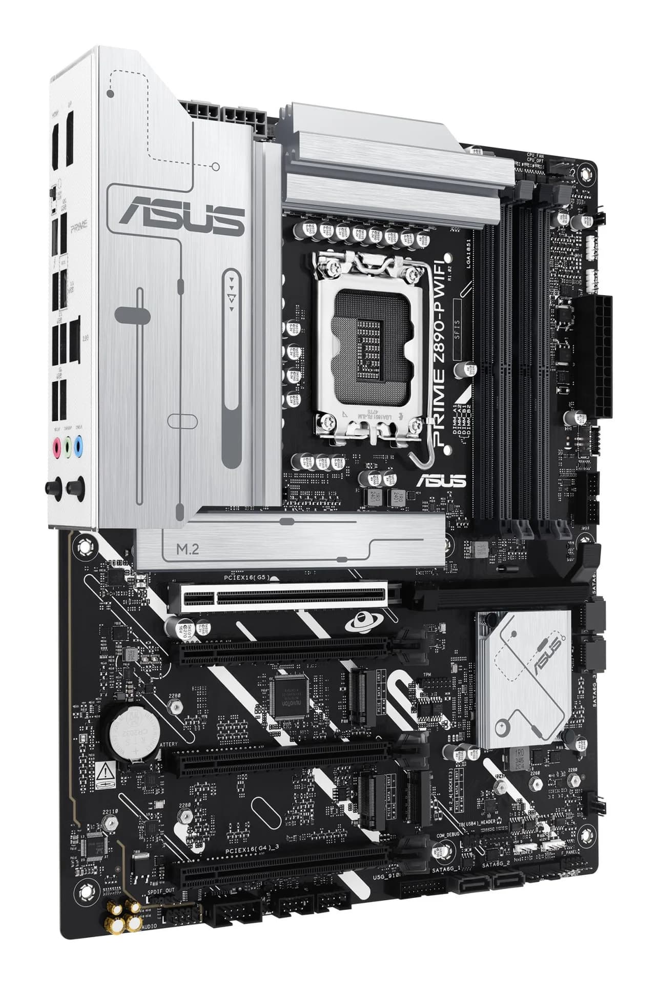 Mainboard|ASUS|Intel Z890|LGA1851|ATX|Memory DDR5|Memory slots 4|3xPCI-Express 4.0 16x|1xPCI-Express 5.0 16x|4xM.2|1xHDMI|1xDisplayPort|1xAudio-In|1xAudio-Out|1xMicrophone|4xUSB 2.0|2xUSB 3.0|1xUSB 3.1|1xUSB-C w/Thunderbolt|1xRJ45|PRIMEZ890-PWIFI - Image 4