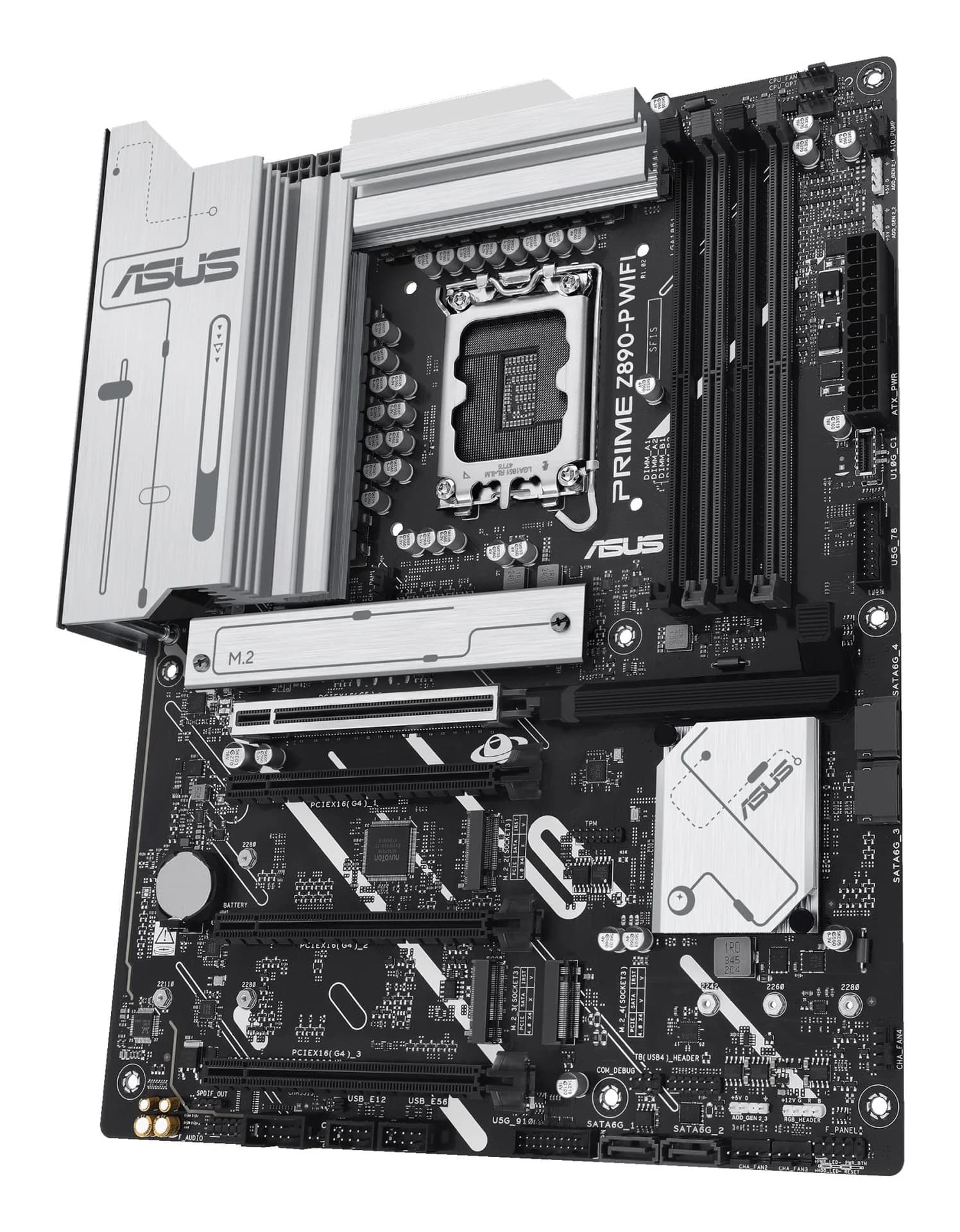 Mainboard|ASUS|Intel Z890|LGA1851|ATX|Memory DDR5|Memory slots 4|3xPCI-Express 4.0 16x|1xPCI-Express 5.0 16x|4xM.2|1xHDMI|1xDisplayPort|1xAudio-In|1xAudio-Out|1xMicrophone|4xUSB 2.0|2xUSB 3.0|1xUSB 3.1|1xUSB-C w/Thunderbolt|1xRJ45|PRIMEZ890-PWIFI - Image 6